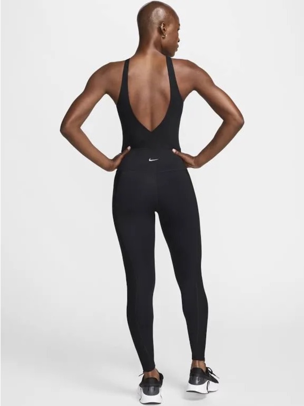 Nike Black Low-Back One-Piece Jumpsuit